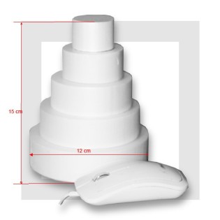 SUPPORT PIECE MONTEE  POLYSTYRENE 5 ETAGES Base 12 cm