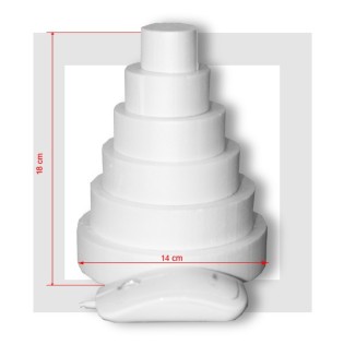 SUPPORT PIECE MONTEE  POLYSTYRENE  6 ETAGES Base 14 cm