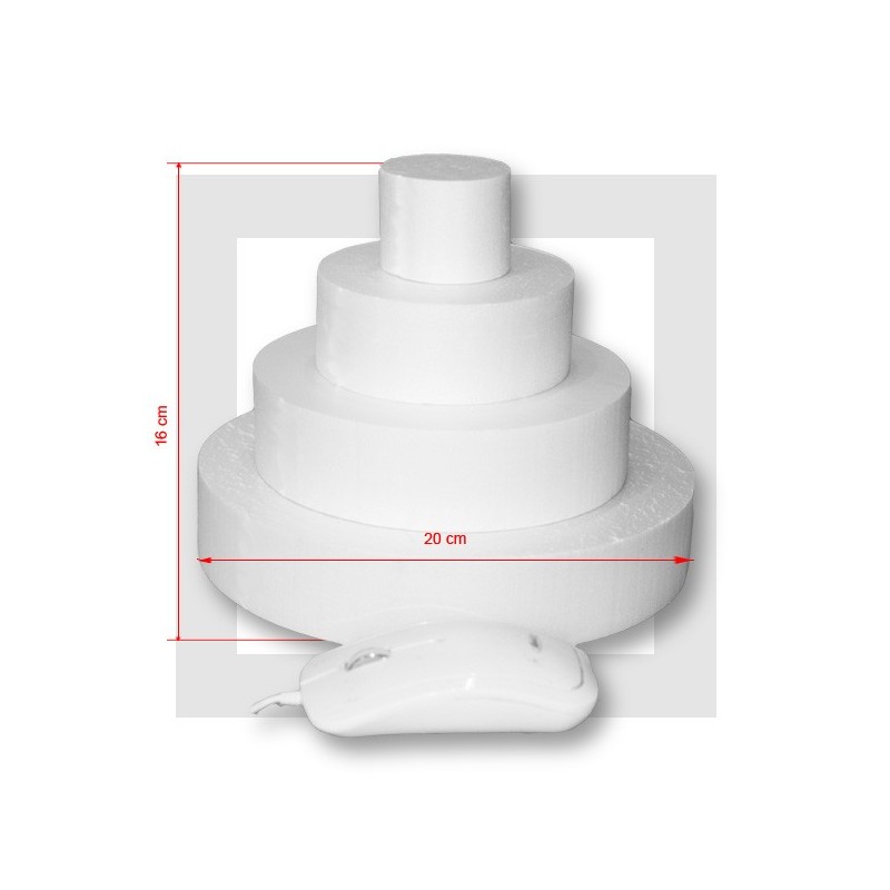 SUPPORT PIECE MONTEE  POLYSTYRENE 4 ETAGES base 20 cm