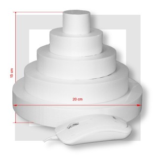 SUPPORT PIECE MONTEE  POLYSTYRENE 5 ETAGES  Base 20 cm