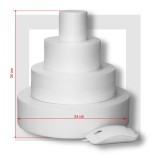 4 ETAGES Base 24 cm  - SUPPORT PIECE MONTEE  POLYSTYRENE grande épaisseur "Wide"