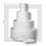 4 ETAGES Base 24 cm  - SUPPORT PIECE MONTEE  POLYSTYRENE grande épaisseur "Wide"