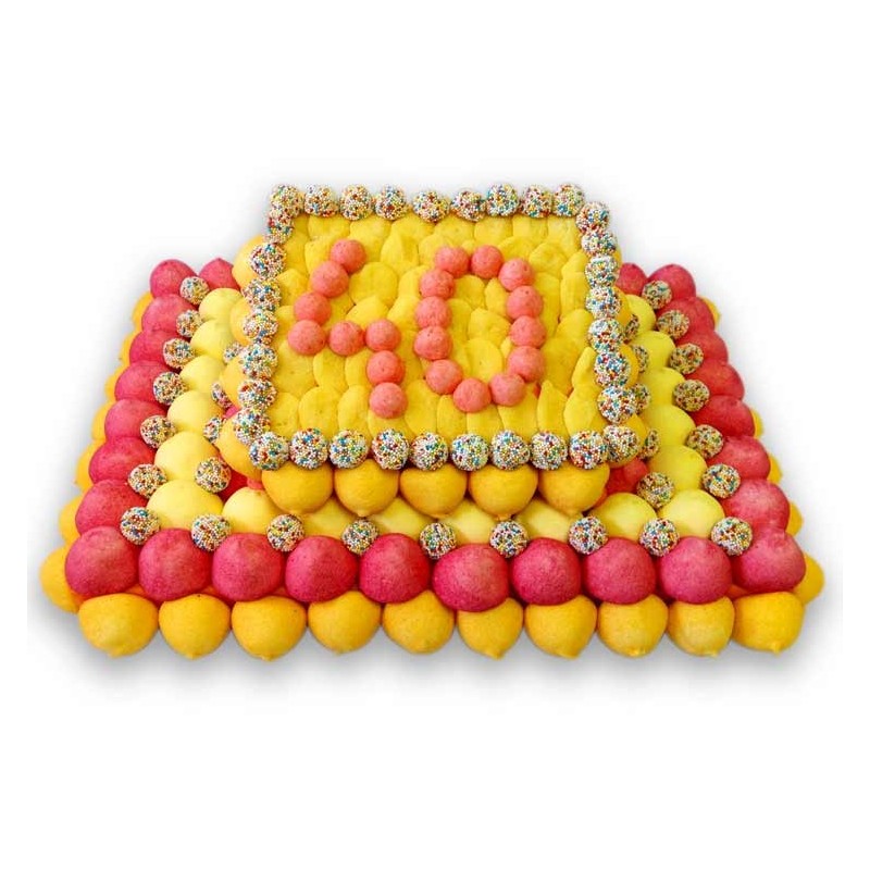 Chiffre en bonbons sur socle pour un merveilleux anniversaire original