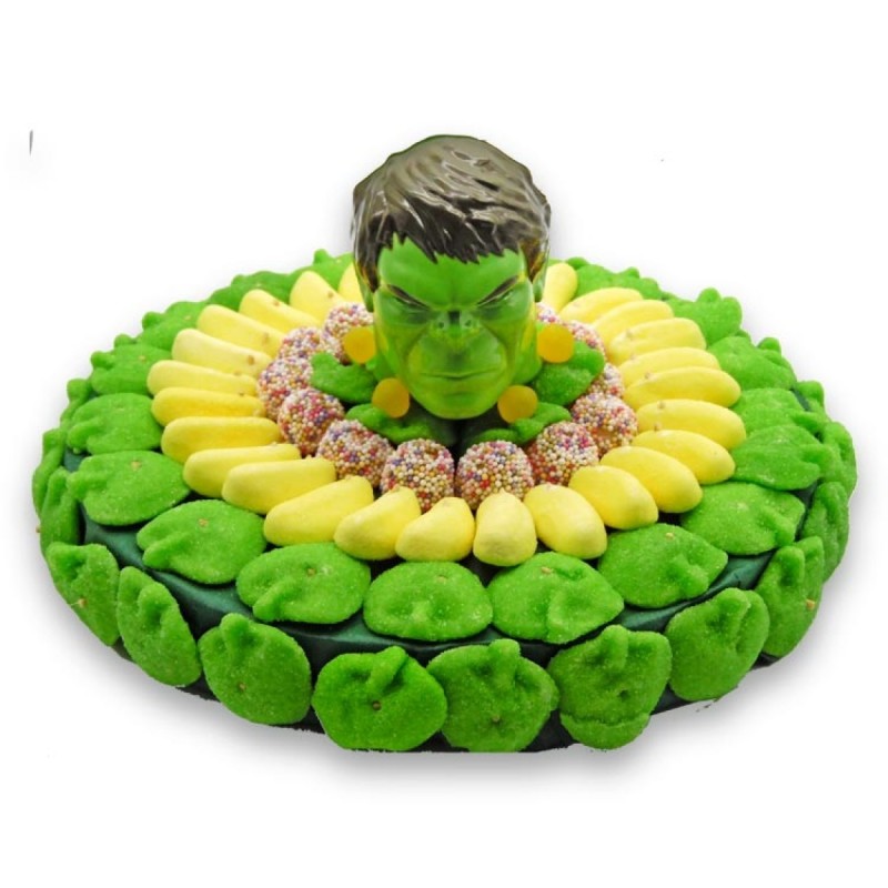 Tarte Hulk en bonbons