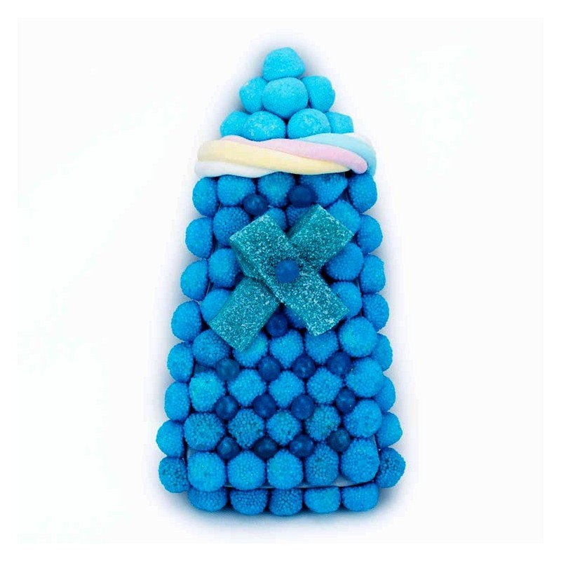 guimauves pour fête baby shower, bonbons bleu et blanc, friandises