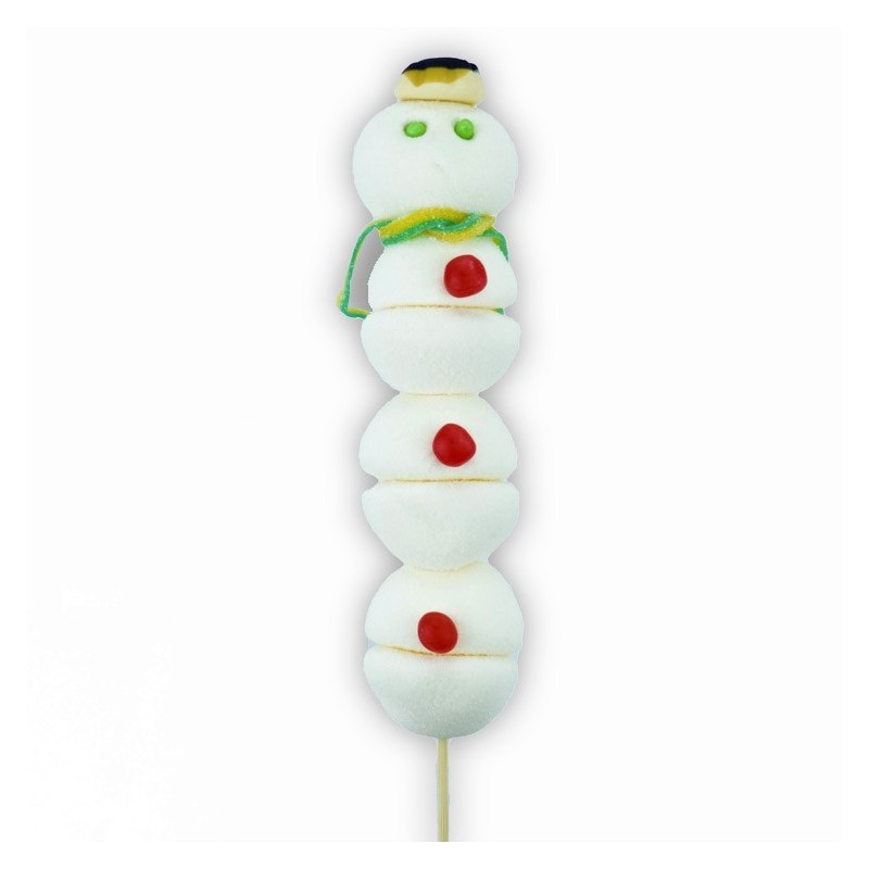 Le bonhomme de neige en brochette guimauve