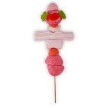 Brochettes de bonbons rose