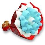 Bouquet de bonbons "Rock'n Roll"-Emballage cello +Papier cadeau Rouge