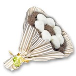 Bouquets Choco ruban blanc-emballage rayure or