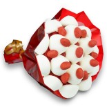 Bouquet de bonbons- "ballade à Nancy" -papier rouge