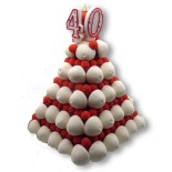 Vichy - Pyramide de section carrée, rouge et blanc
