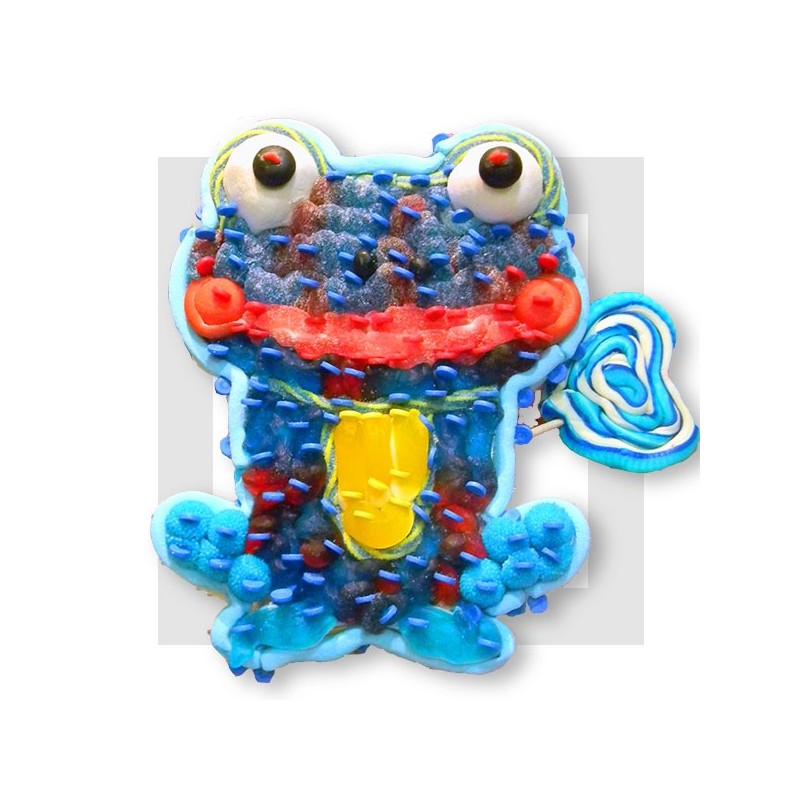 Grenouille bleue en bonbons